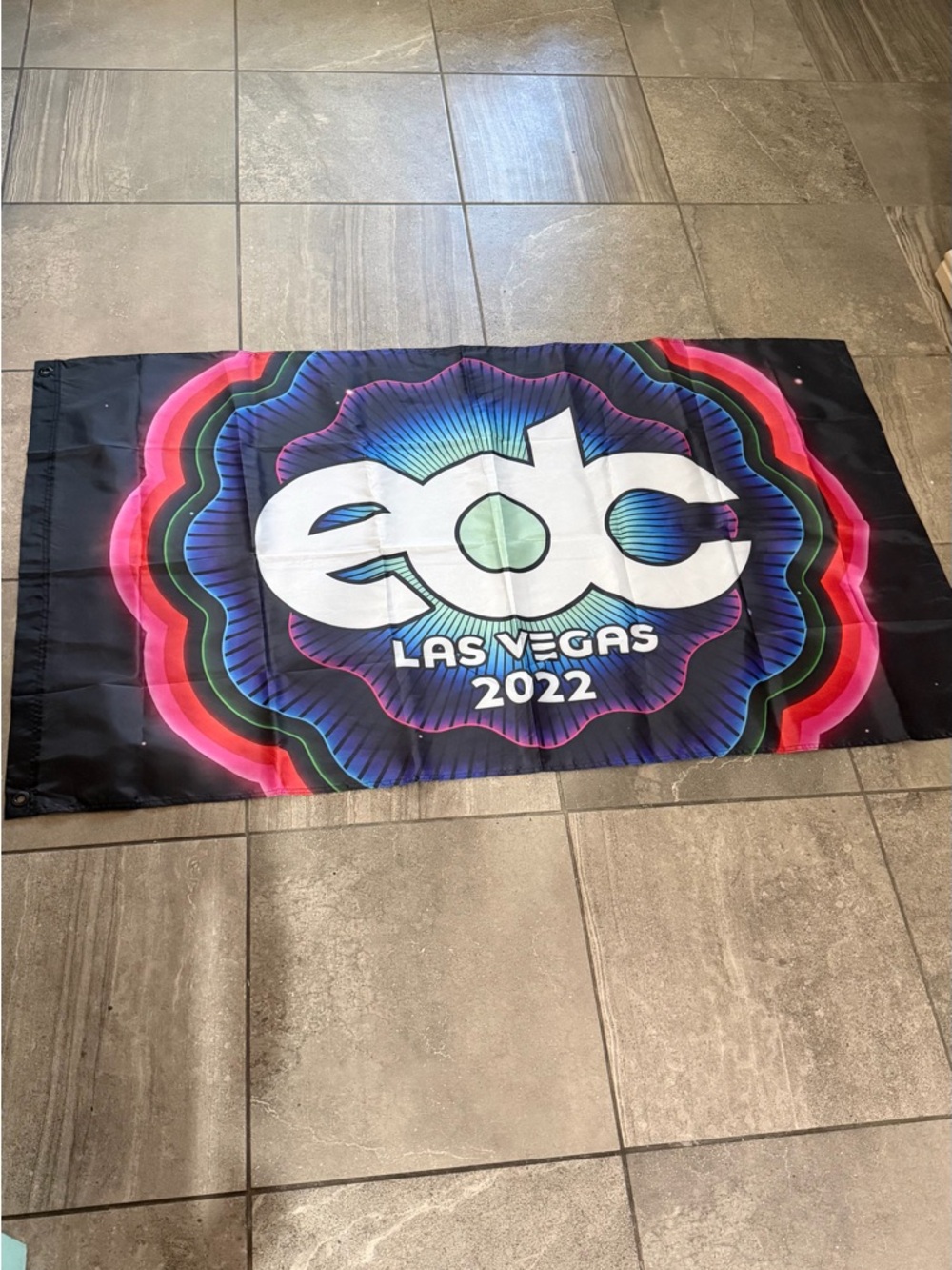 EDC Las Vegas 2022 Festival Tapestry - Black with Multicolor Design